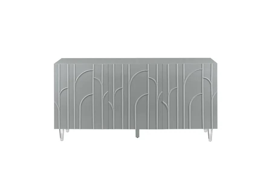 Belen Kox Hollywood Grey Lacquer Buffet, Belen Kox