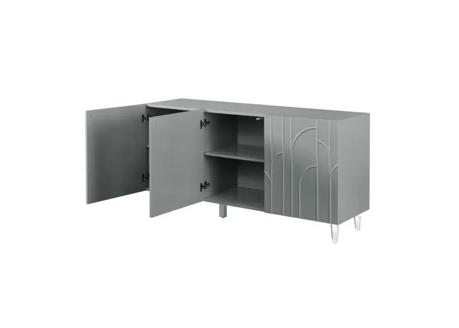 Belen Kox Hollywood Grey Lacquer Buffet, Belen Kox