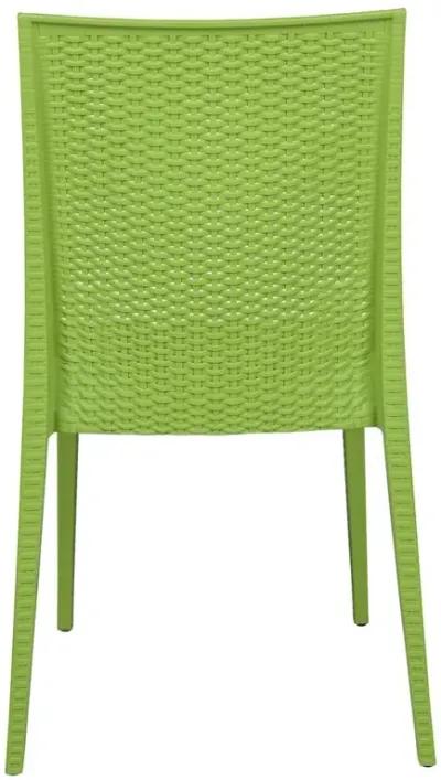 LeisureMod Weave Mace Indoor/Outdoor Dining Chair (Armless), Set of 2