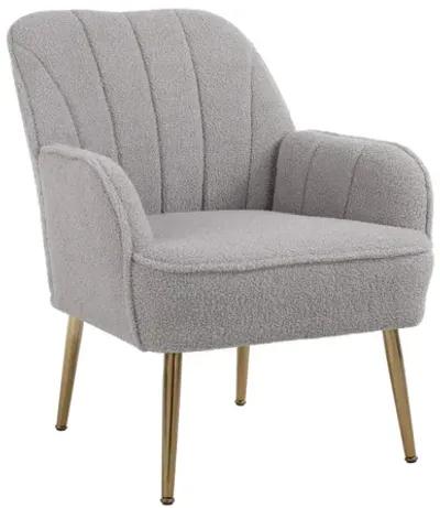 Modern Mid Century Chair Tufted Sherpa Armchair For Living Room Bedroom Office Easy Assemble