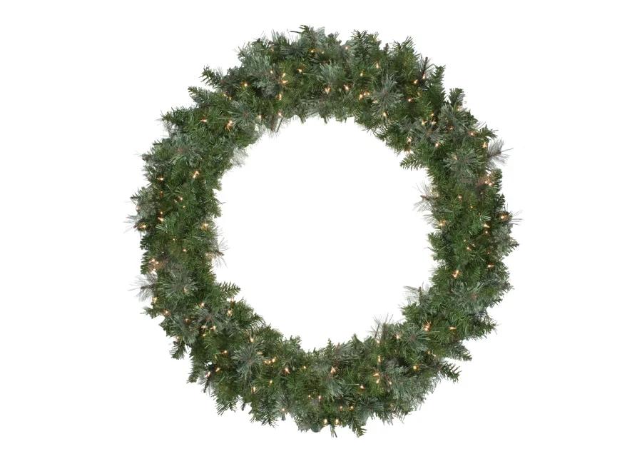 Pre-Lit Mixed Cashmere Pine Artificial Christmas Wreath - 48-Inch  Clear Lights