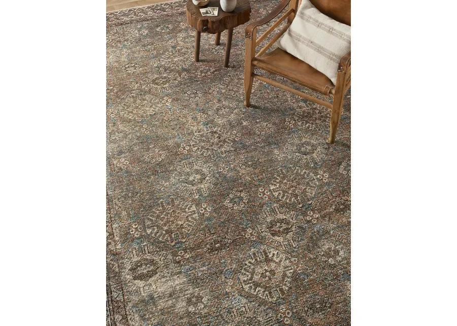 Billie BIL04 Aqua/Rust 3'6" x 5'6" Rug