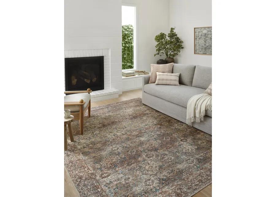 Billie BIL04 Aqua/Rust 3'6" x 5'6" Rug