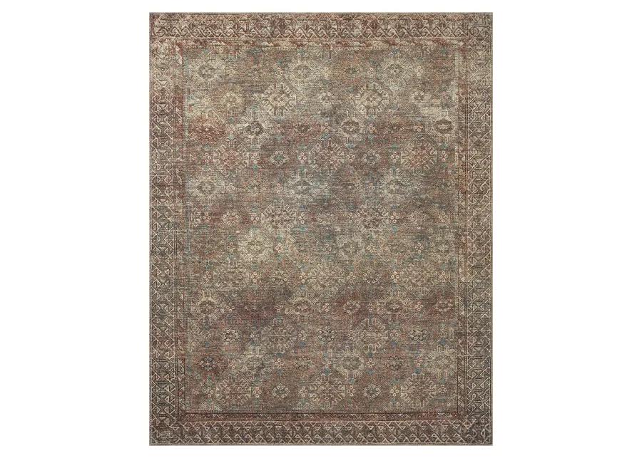 Billie BIL04 Aqua/Rust 3'6" x 5'6" Rug