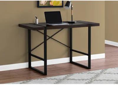 Monarch Specialties I 7311 Computer Desk, Home Office, Laptop, 48"L, Work, Metal, Laminate, Brown, Black, Contemporary, Modern