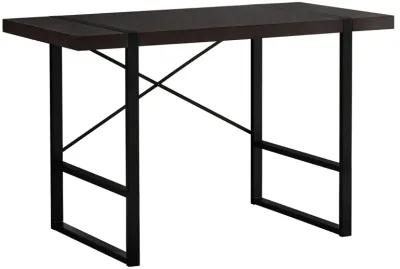 Monarch Specialties I 7311 Computer Desk, Home Office, Laptop, 48"L, Work, Metal, Laminate, Brown, Black, Contemporary, Modern