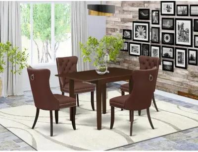 5 Piece Dining Table Set Consists of a Rectangle Kitchen Table with Dropleaf