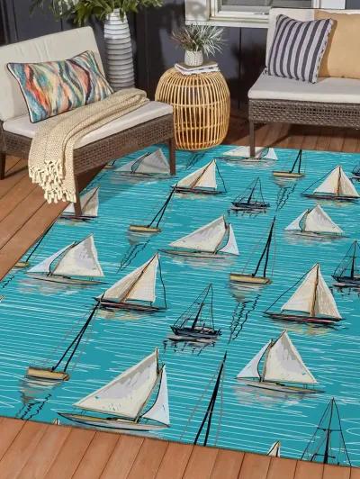 Harbor HA8 Teal 3' x 5' Rug