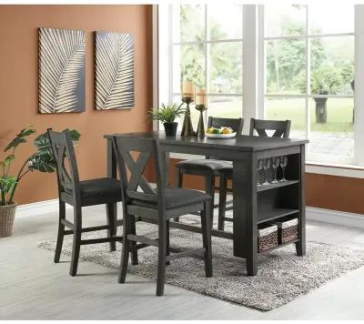 2 Modern Contemporary Dark Brown Counter Height Dining Chairs