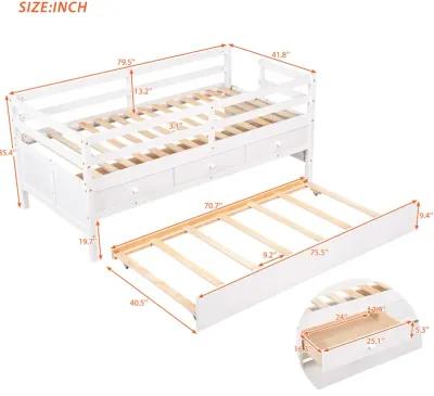 Merax Low Loft Bed with Full Safety Fence