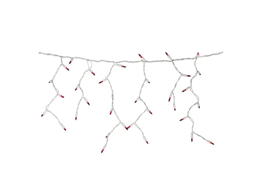 100 Count Red Mini Icicle Christmas Lights - 3.5 ft White Wire