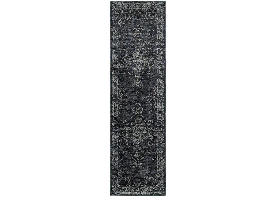 Andorra 2'6" x 12' Blue Rug