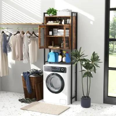 Over-The-Toilet Storage Cabinet with Heavy-Duty Metal Frame 2-door Freestanding