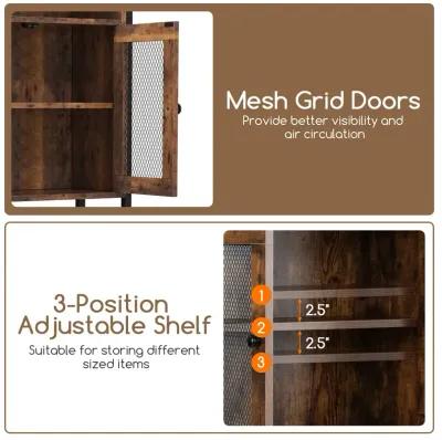 Over-The-Toilet Storage Cabinet with Heavy-Duty Metal Frame 2-door Freestanding