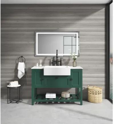 Solid Wood Bathroom Vanities Without Tops 48 In. W X 20 In. D X 33.60 In. H Bathroom Vanity In Green