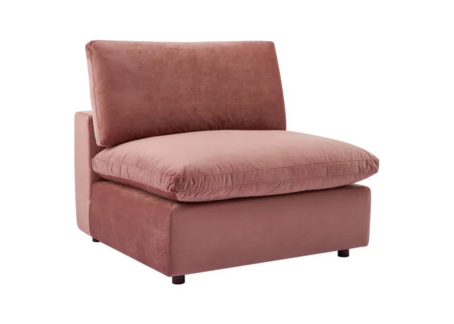 Commix Down Filled Overstuffed Performance Velvet 4-Seater Sofa