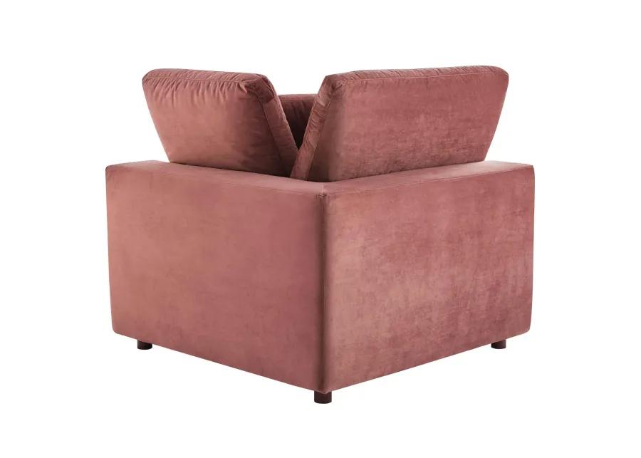 Commix Down Filled Overstuffed Performance Velvet 4-Seater Sofa