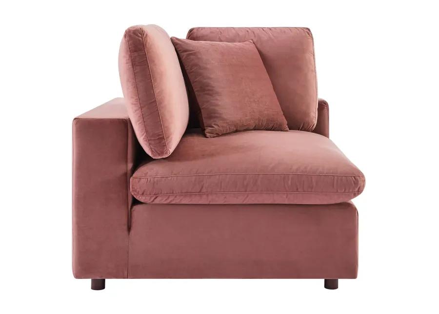 Commix Down Filled Overstuffed Performance Velvet 4-Seater Sofa