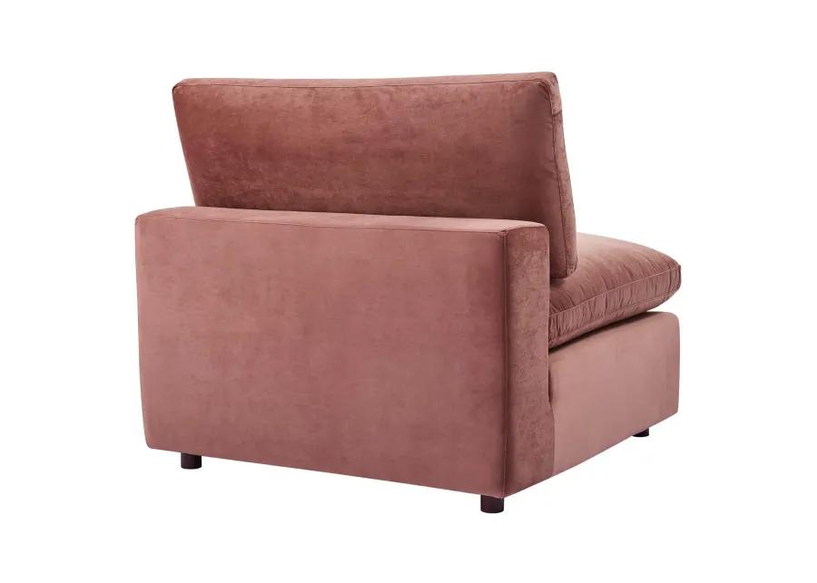 Commix Down Filled Overstuffed Performance Velvet 4-Seater Sofa