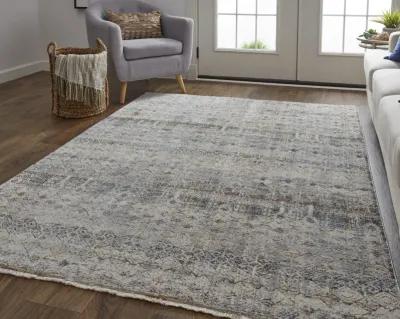 Kaia 39GLF 3' x 5' Tan/Ivory/Blue Rug