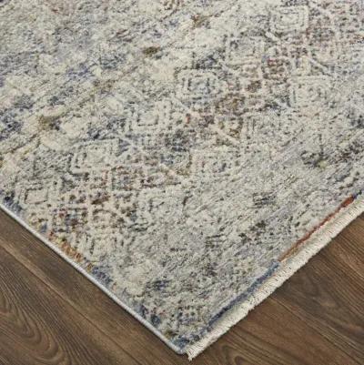 Kaia 39GLF 3' x 5' Tan/Ivory/Blue Rug