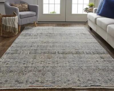 Kaia 39GLF 3' x 5' Tan/Ivory/Blue Rug