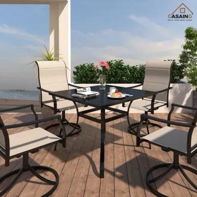 Square Outdoor Dining Table 40-in W x 40-in L with Umbrella Hole