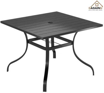 Square Outdoor Dining Table 40-in W x 40-in L with Umbrella Hole