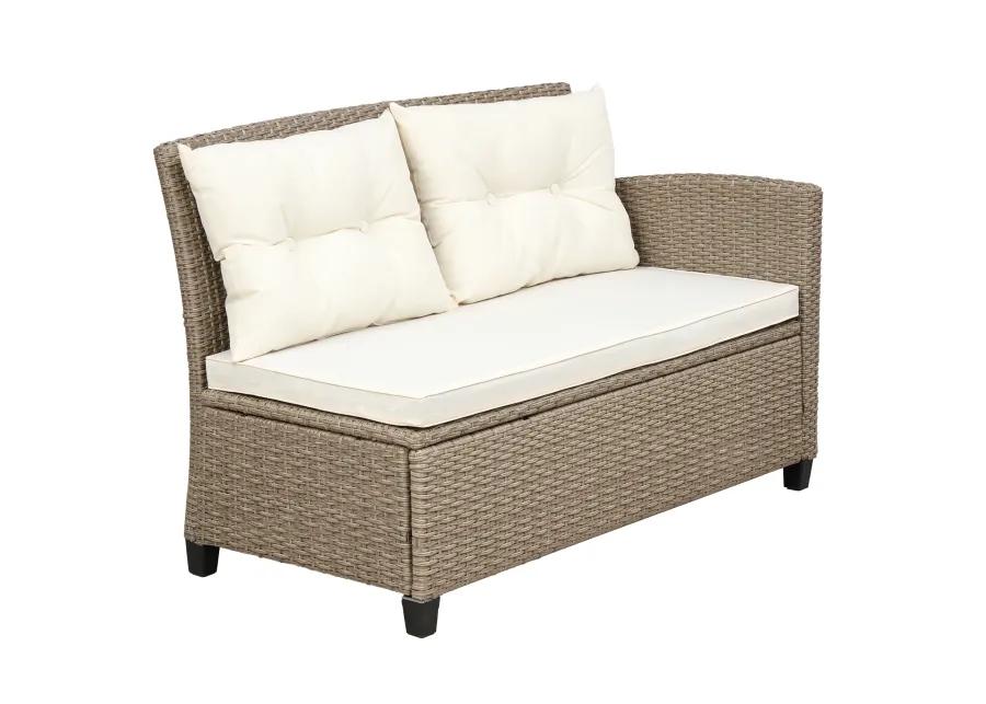 Patio Furniture Sets, 4 Piece Conversation Set Wicker Ratten Sectional Sofa with Seat Cushions