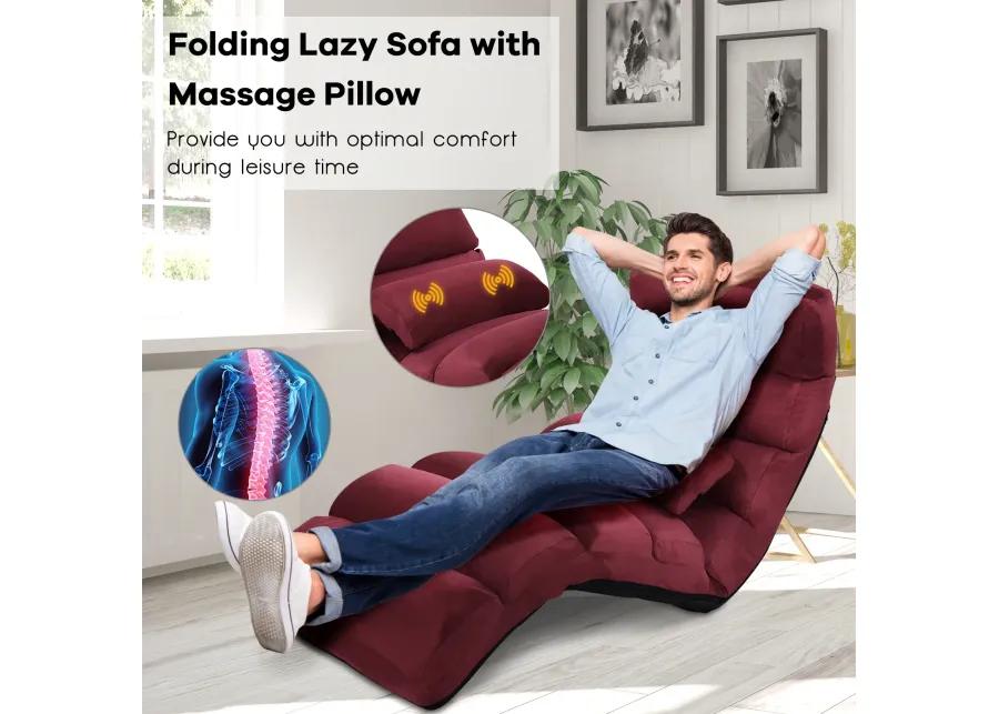 Stylish  Folding Lazy Sofa Chair with Pillow