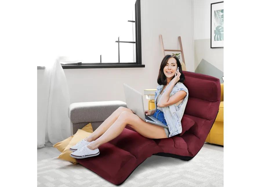 Stylish  Folding Lazy Sofa Chair with Pillow