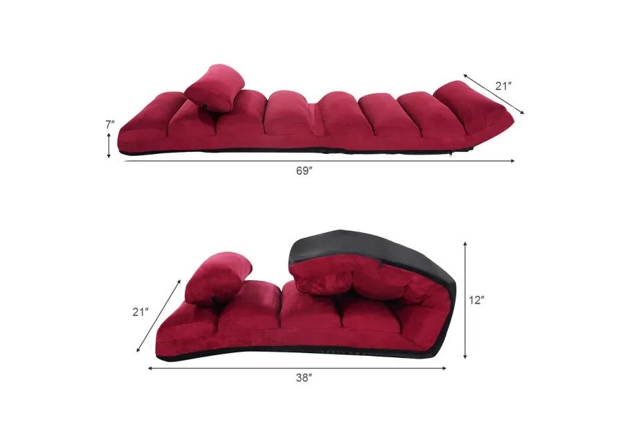 Stylish  Folding Lazy Sofa Chair with Pillow