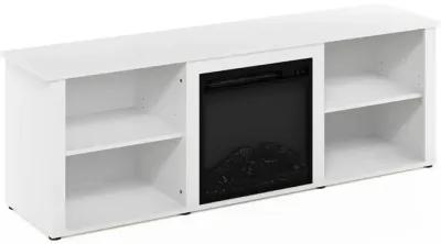 Furinno Classic 70 Inch TV Stand with Fireplace, Solid White