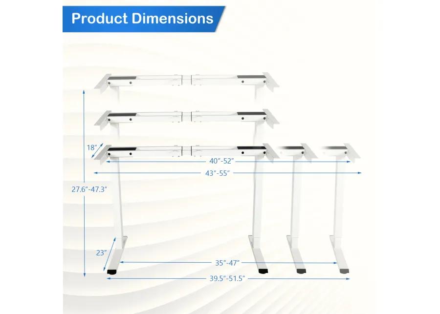 Costway Electric Sit Stand Desk Frame Dual-motor Height-adjustable Standing Desk Base with 3 Memory Positions & Touch Control Panel Home Office Black