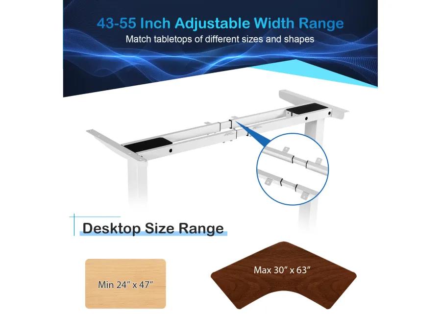 Costway Electric Sit Stand Desk Frame Dual-motor Height-adjustable Standing Desk Base with 3 Memory Positions & Touch Control Panel Home Office Black