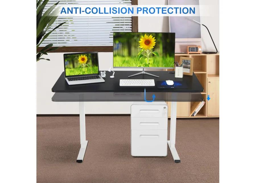 Costway Electric Sit Stand Desk Frame Dual-motor Height-adjustable Standing Desk Base with 3 Memory Positions & Touch Control Panel Home Office Black