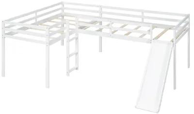 Merax L-Shaped Loft Bed with Ladder and Slide