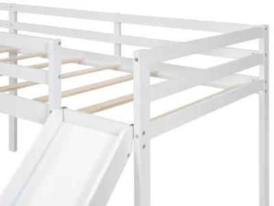 Merax L-Shaped Loft Bed with Ladder and Slide