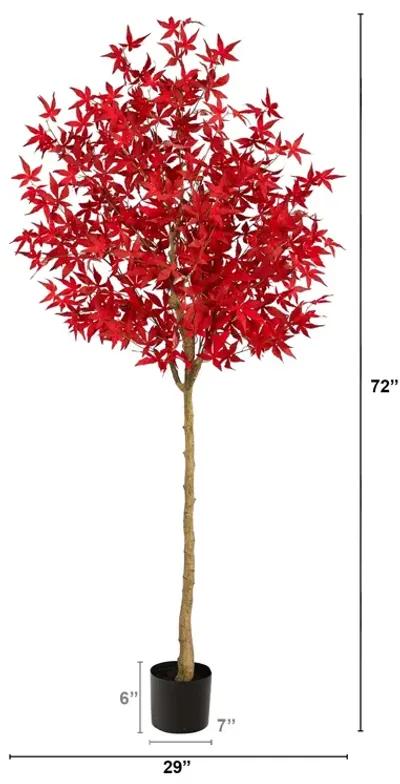 HomPlanti 6 Feet Autumn Maple Artificial Fall Tree