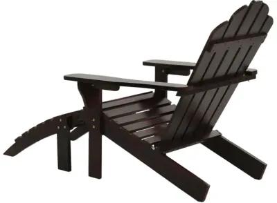 vidaXL Garden Chair with Ottoman Wood Brown