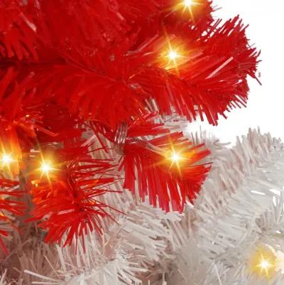 6ft Artificial Christmas Tree with 300 LED Lights and 900 Bendable Branches, Candy Cane Christmas Tree Holiday Decoration, Creative Decorated Trees, Xmas Tree Christmas Decorations