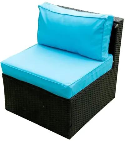 5 Pieces PE Rattan Sectional Outdoor Furniture Cushioned U Sofa Set With 2 Pillows