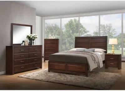 Transitional Style Classy Queen Size Bed, Brown - Benzara