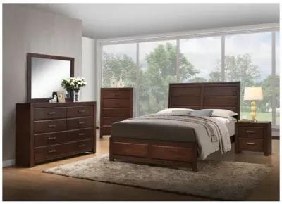 Transitional Style Classy Queen Size Bed, Brown - Benzara