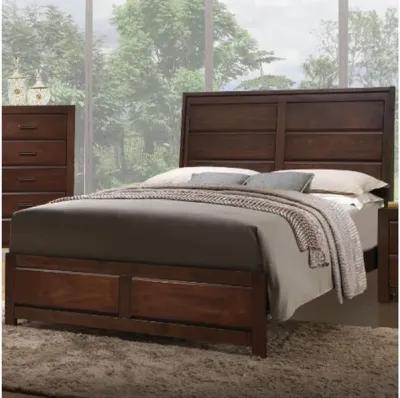 Transitional Style Classy Queen Size Bed, Brown - Benzara