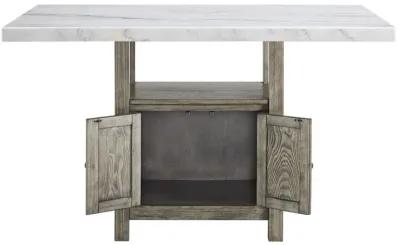 Grayson White Marble Pub Table