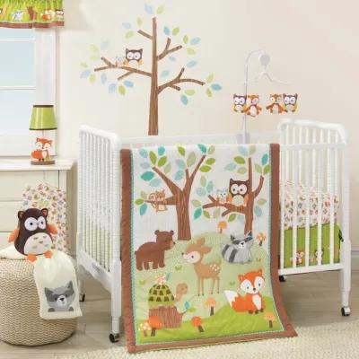 Bedtime Originals Friendly Forest 3-Piece Crib Bedding Set - Brown, Beige, White