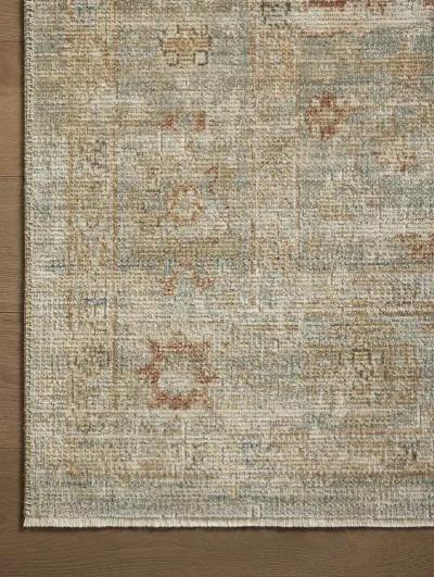 Heritage HER-06 Aqua / Terracotta 2''5" x 10' Rug by Patent Pending