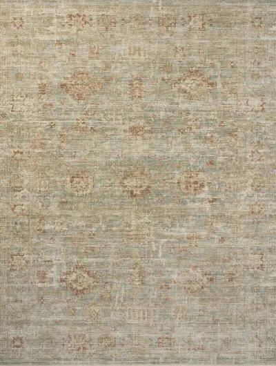 Heritage HER-06 Aqua / Terracotta 2''5" x 10' Rug by Patent Pending