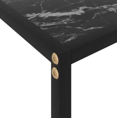 vidaXL Console Table Black 23.6"x13.8"x29.5" Tempered Glass